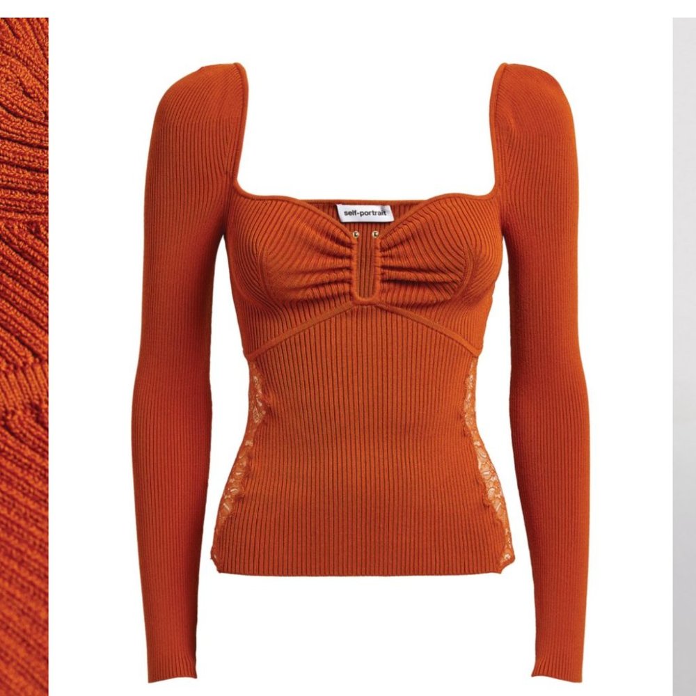 Self-Portrait lace side top